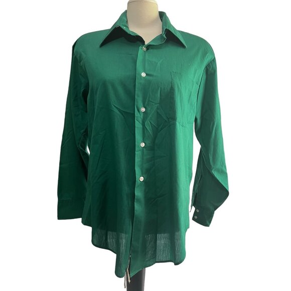 Manhattan Torque Vintage 70's Long Sleeve Collared Button Down Shirt Sz XL (Appx - Picture 1 of 7